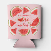 Eine in einem Melon Niedliche Wassermelone Rosa 1. Dosenkühler (Rückseite)