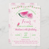 Eine in einem Melon Niedliche Wassermelone Vier Ge Einladung (Vorne/Hinten)