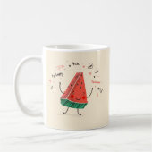 Eine in einem Melon - Niedliches Watermelon-Tasse- Kaffeetasse (Links)