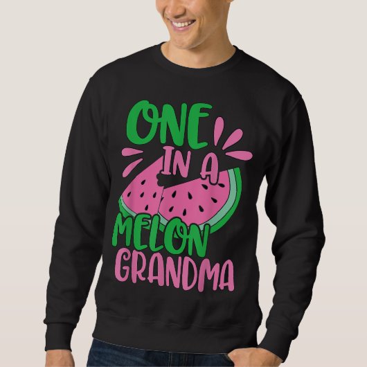 Eine in einem Melon Oma Watermelon Rosa Großmutter Sweatshirt (Vorderseite)
