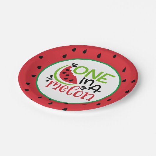 Eine in einem Melon Paper-Teller Pappteller (Schrägansicht)