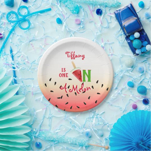 Eine in einem Melon Pappteller (Party)