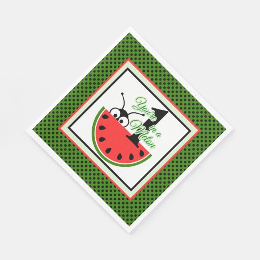 Eine in einem Melon Picnic Ant mit Watermelon Serviette (Ecke)