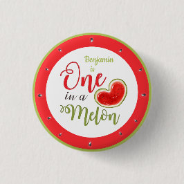 Eine in einem Melon Red Watermelon Geburtstag Button
