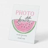 Eine in einem Melon signierte Wassermelone Foto-St Sockelschild (Vorderseite)