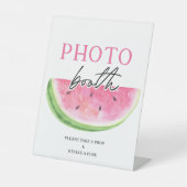 Eine in einem Melon signierte Wassermelone Foto-St Sockelschild (Vorderseite)