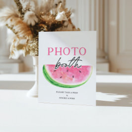 Eine in einem Melon signierte Wassermelone Foto-St Sockelschild