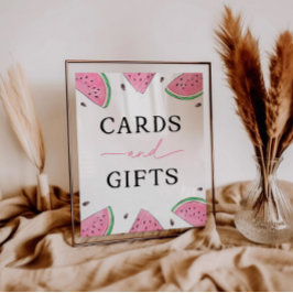 Eine in einem Melon signierte Wassermelone Karten  Sockelschild