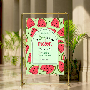 Eine in einem Melon Sommer 1. Geburtstag Willkomme Poster
