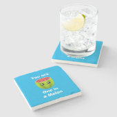 Eine in einem Melon Steinuntersetzer (Seitenansicht)