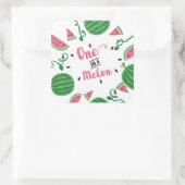 Eine in einem Melon-Sticker, Wassermelon Quadratischer Aufkleber (Tasche)