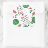 Eine in einem Melon-Sticker, Wassermelon Quadratischer Aufkleber (Tasche)