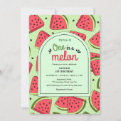 Eine in einem Melon Summer Watermelon 1. Geburtsta Einladung (Vorderseite)
