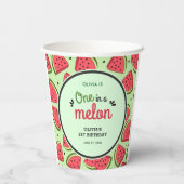 Eine in einem Melon Summer Watermelon 1. Geburtsta Pappbecher (Rückseite)