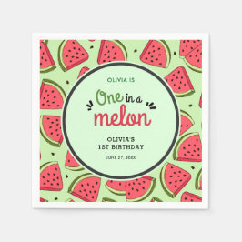 Eine in einem Melon Summer Watermelon 1. Geburtsta Serviette