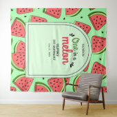Eine in einem Melon Summer Watermelon 1. Geburtsta Wandteppich (Beispiel (Horizontal))