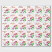Eine in einem Melon Tropical Watermelon Wasserfarb Geschenkpapier (Flach)