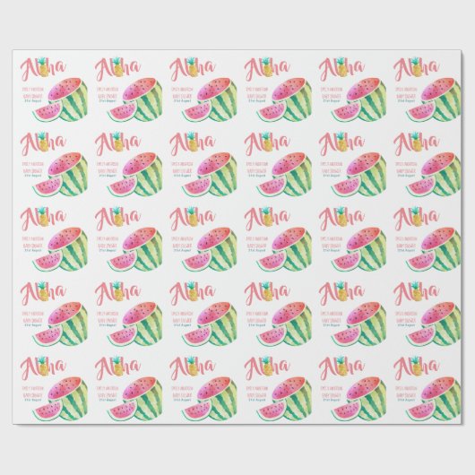 Eine in einem Melon Tropical Watermelon Wasserfarb Geschenkpapier (Flach)
