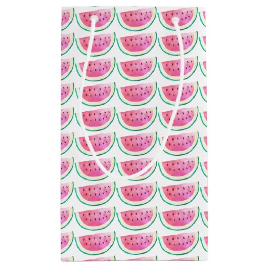 Eine in einem Melon Tropical Watermelon Wasserfarb Kleine Geschenktüte (Rückseite)