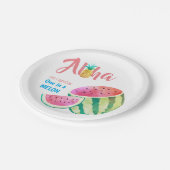 Eine in einem Melon Tropical Watermelon Wasserfarb Pappteller (Schrägansicht)