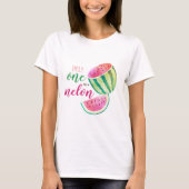 Eine in einem Melon Tropical Watermelon Wasserfarb T-Shirt (Vorderseite)