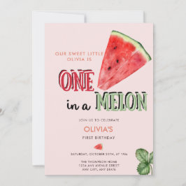 Eine in einem Melon | Wassermelone | 1. Geburtstag Einladung