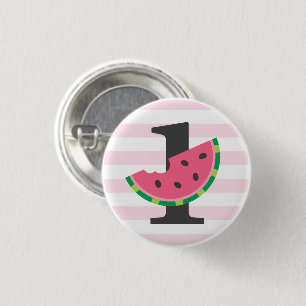 Eine in einem Melon Watermelon 1. Geburtstag Gastg Button