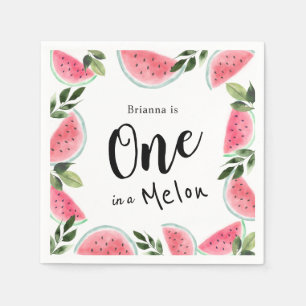 Eine in einem Melon Watermelon 1. Geburtstagspapie Serviette