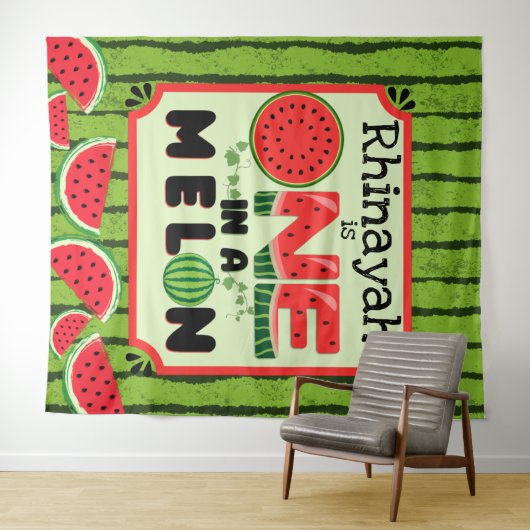 Eine in einem Melon Watermelon - Der erste Geburts Wandteppich (Beispiel (Horizontal))