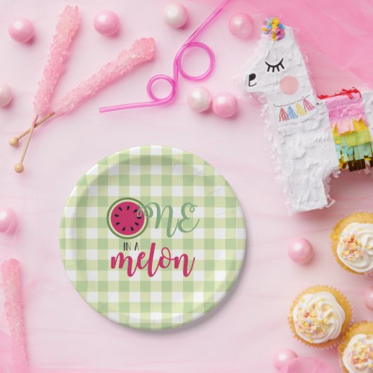 Eine in einem Melon Watermelon First Birthday Pape Pappteller (Party)