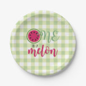 Eine in einem Melon Watermelon First Birthday Pape Pappteller (Vorderseite)