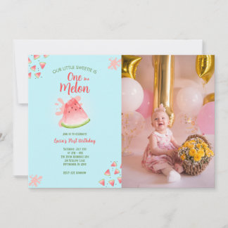 Eine in einem Melon Watermelon Geburtstags-Foto Einladung