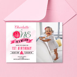 Eine in einem Melon Watermelon Geburtstags-Foto Einladung