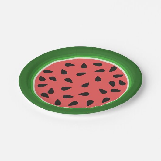 EINE IN EINEM MELON WATERMELON PAPPTELLER (Schrägansicht)