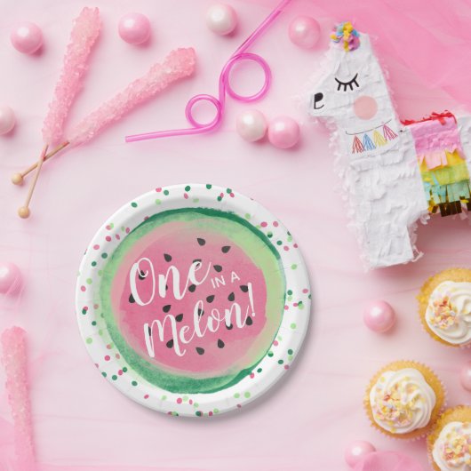 Eine in einem Melon Watermelon-Party Pappteller (Party)