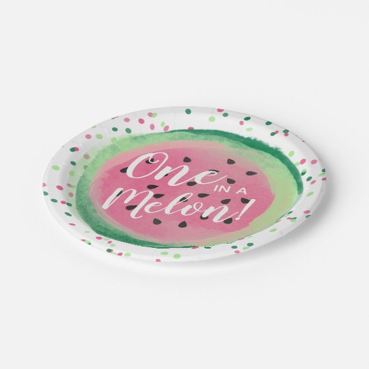 Eine in einem Melon Watermelon-Party Pappteller (Schrägansicht)