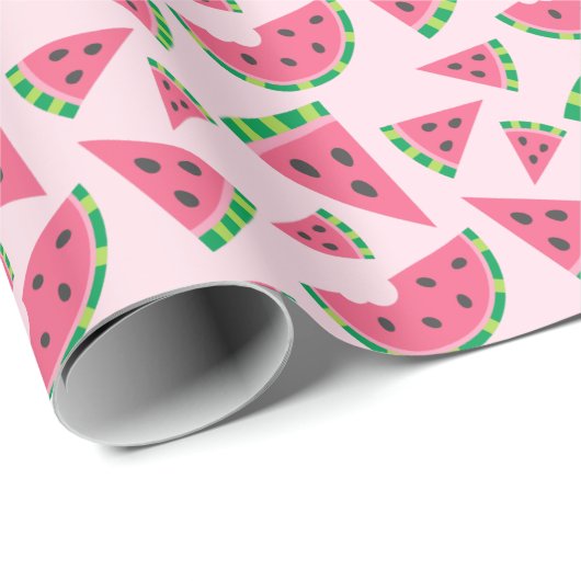 Eine in einem Melon Watermelon Slices & Blush Pink Geschenkpapier (Rolleneckpunkt)