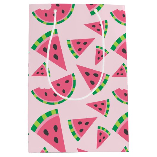 Eine in einem Melon Watermelon Slices & Blush Pink Mittlere Geschenktüte (Vorderseite)