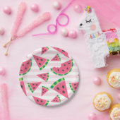Eine in einem Melon Watermelon Slices & Pink Strip Pappteller (Party)
