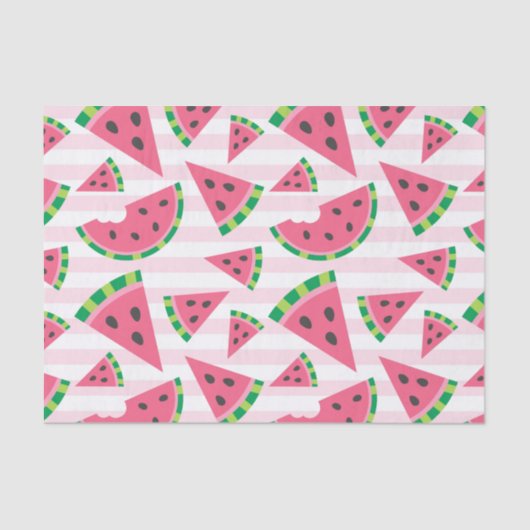 Eine in einem Melon Watermelon Slices & Pink Strip Seidenpapier (Vorderseite)