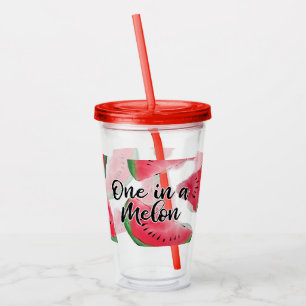 Eine in einem Melon Zitat Wassermelone Wasserfarbe Acryltrinkbecher