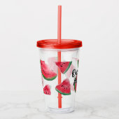 Eine in einem Melon Zitat Wassermelone Wasserfarbe Acryltrinkbecher (Vorderseite)