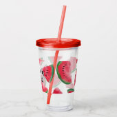 Eine in einem Melon Zitat Wassermelone Wasserfarbe Acryltrinkbecher (Rückseite)