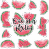 Eine in einem Melon Zitat Wassermelone Wasserfarbe Aufkleber (Vorderseite)