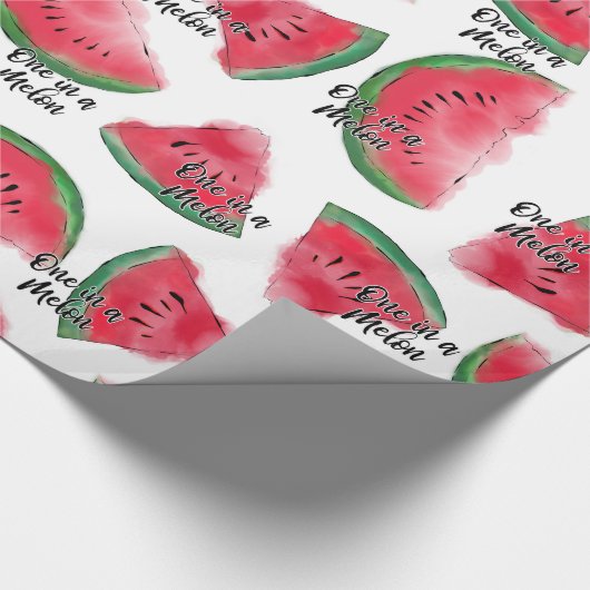 Eine in einem Melon Zitat Wassermelone Wasserfarbe Geschenkpapier (Ecke)