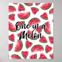 Eine in einem Melon Zitat Wassermelone Wasserfarbe
