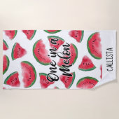Eine in einem Melon Zitat Wassermelone Wasserfarbe Strandtuch (Vorderseite)
