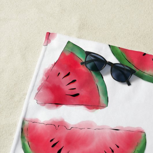 Eine in einem Melon Zitat Wassermelone Wasserfarbe Strandtuch (Beispiel)