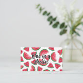 Eine in einem Melon Zitat Wassermelone Wasserfarbe Visitenkarte (Stehend Vorderseite)