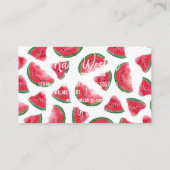 Eine in einem Melon Zitat Wassermelone Wasserfarbe Visitenkarte (Rückseite)
